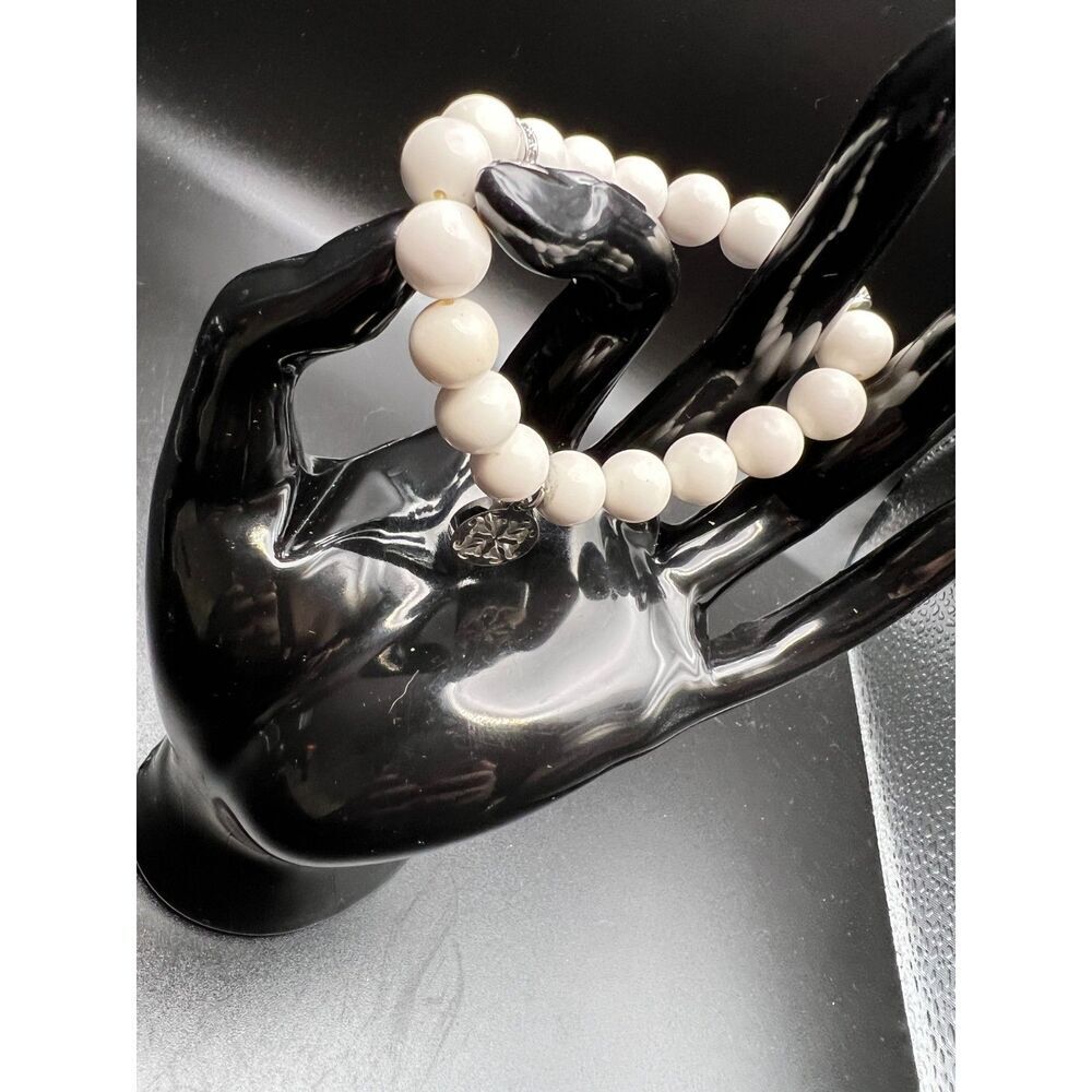 Rustic Cuff White Stretch Bracelet - image 5